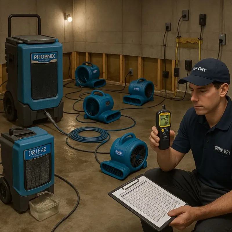 Structural Drying and Dehumidification process in Union Hall, VA